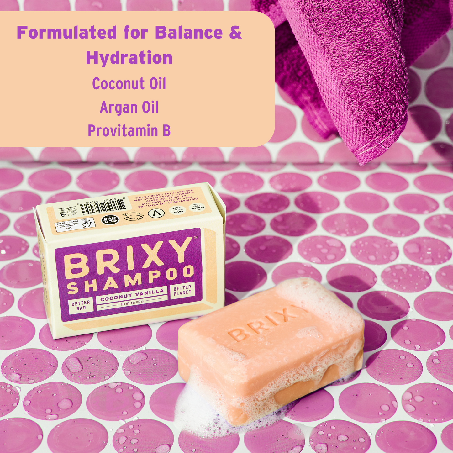 Coconut Vanilla Shampoo Bar for Balance & Hydration